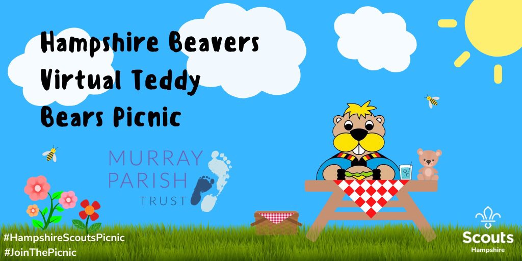 We’re a week into June and we have an amazing 390 signed up for our Virtual Teddy Bears Picnics for Murray Parish Trust. Can we make it even more? 
Visit bvr.org.uk/virtualpicnic to book
Make sure you use the tags so we can join in the fun: #HampshireScoutsPicnic #JoinThePicnic
