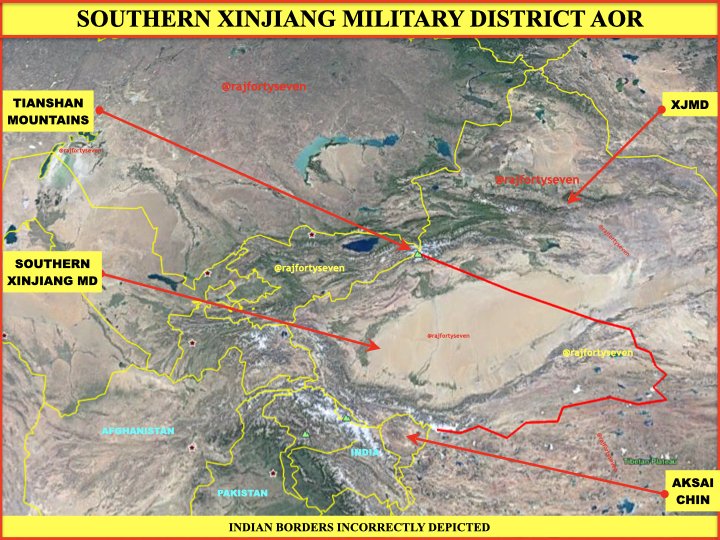 rajfortyseven's tweet photo. #China in #occupied #EasternLadakh.
#LtGen level meeting betwn @adgpi &amp; #PLA probably held in #Chinese #BPM hut.
#MajGen #LinLiu commanding #SouthernXJMD with
4th Motorised Infantry Division
6th Mechanised Infantry Division
Special Ops Brigade etc
under command+10 offrs attended. https://t.co/sPL2257jdN