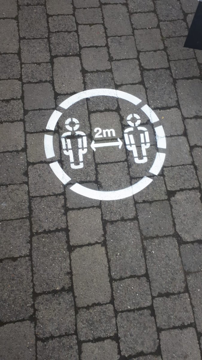 countykerry's tweet photo. Following deep cleaning of Kerry's town centres and areas of high footfall, Council staff are now installing safe distancing stencilling and signage as part of our Safe Streets programme. Pictured are stencils laid out in Listowel. #safekerry https://t.co/gKkm6OGK75