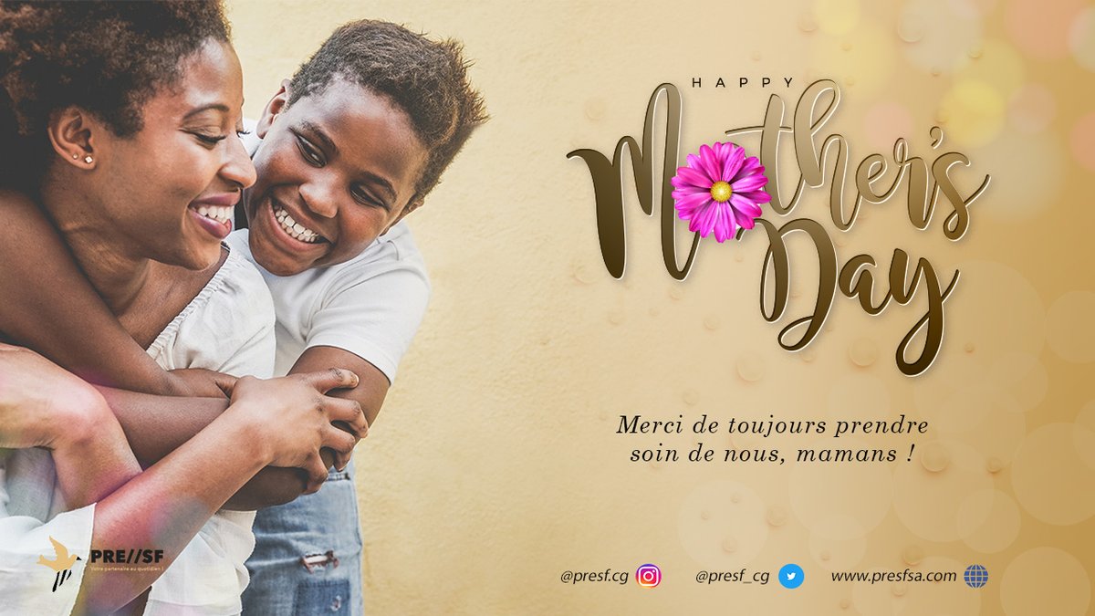 presf_cg's tweet photo. Bonne et heureuse fête à nos mamans ! En ce jour spécial nous nous arrêtons tous pour vous témoigner toute notre gratitude et notre affection. Merci de toujours prendre soins de nous ! Bonne fête à toutes !
#HappyMotherDay #FêteDesMères #presf #BonneFête https://t.co/D4Qn29oXqh