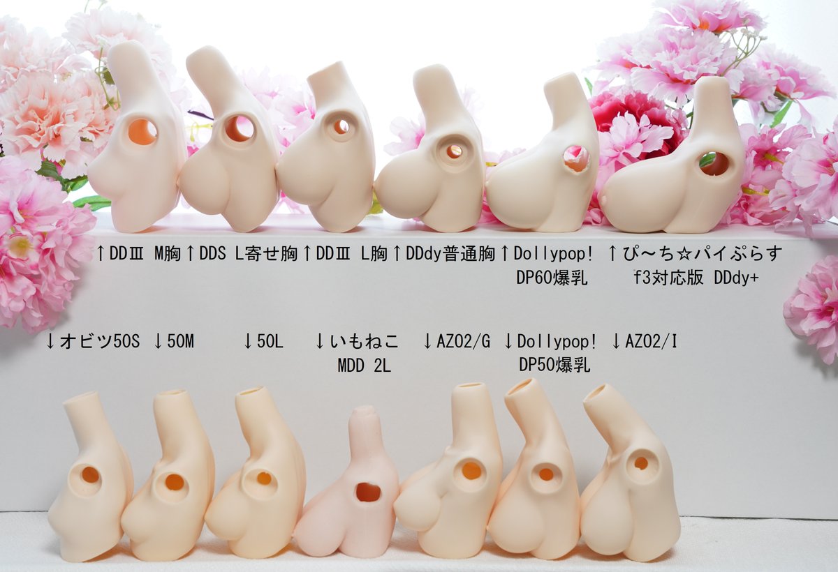 ☆いもねこ☆ オビツ50 S胸サイズ やわらか上半身胸パーツ 