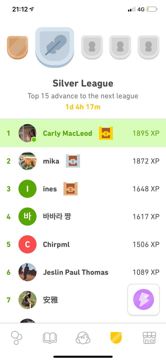 Miss MacLeod has spent an hour on DuoLingo each day and just look how much progress she has made! If you think you can beat her, download the free app. You can choose a new language- it doesn’t have to be French or German. Good luck! <a href="/duolingo/">Duolingo</a>