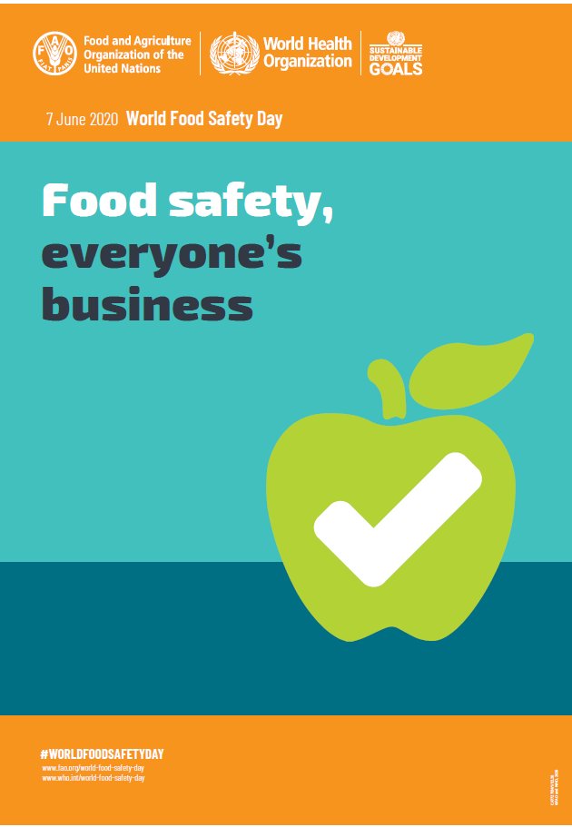 Of je nu zelf voedsel oogst, verwerkt, verkoopt, bereidt, serveert of enkel consumeert… you have a role to play in keeping it safe, so take part ! 🚜 👩🏼‍🍳 👨‍👩‍👧‍👦
 #WorldFoodSafetyDay #FoodSafety #SafeFood