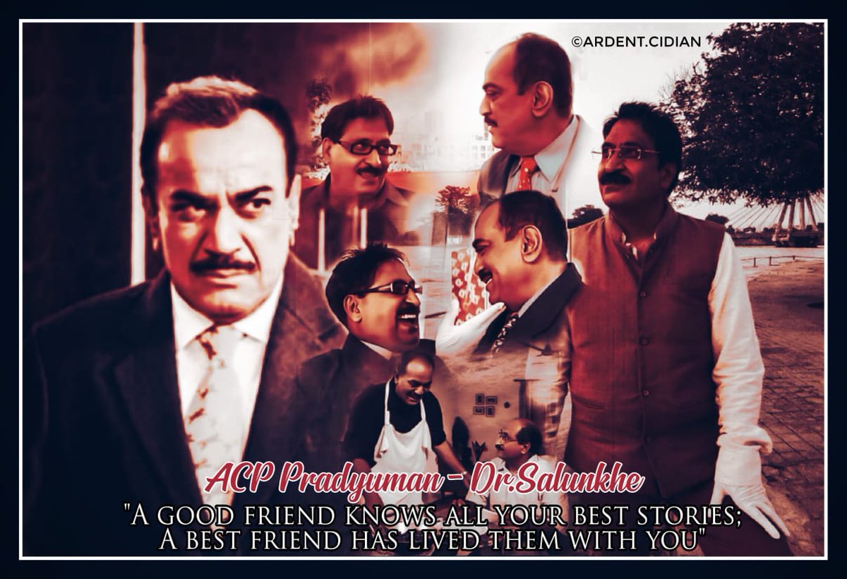 AparnaPatil06's tweet photo. 11. Ek hai yeh dosti 
Wk dusre ke taang badi kheeche hai
Jhagade bhi hai
Lekin yeh dosti badi nayab hai  #Acp sir #Dr Salunkhe  
Brilliance n sharpness ka amazing misharan  pyaar se #seniorduo bulate hai

#wewantcidseason2 #bpsingh @shivaajisatam @SonyTV @SonyLIV @001Danish https://t.co/GSg6ZyaBf2