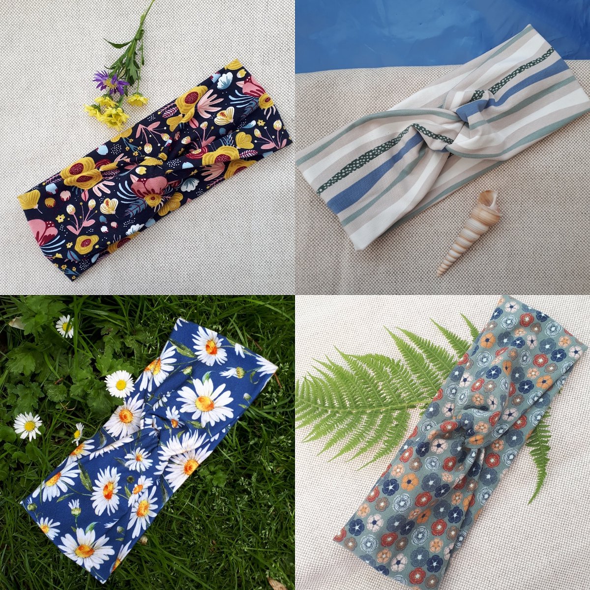 ButtonburyCraft's tweet photo. Latest additions to the new Buttonbury #headbands range. Floral Burst - Waves - Navy Daisy - Forest Floral Gorgeous cotton jersey for #lockdownlocks #holidays ๐ค ยฃ8 + p+p - free postage for 2 (same UK address) chance to win a ยฃ15 #buttonbury #giftcard drawn 21 June. DM please๐ผ https://t.co/U8sIxytAa9
