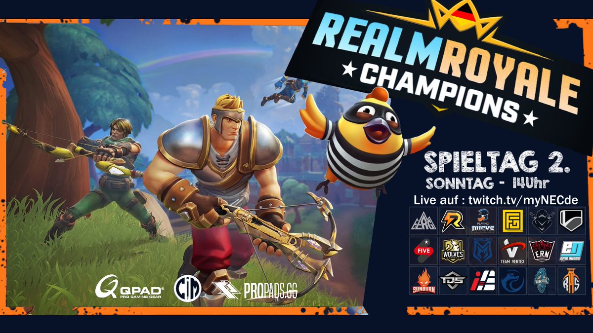 finalgaming_de's tweet photo. Heute um 14 Uhr startet der 2. Spieltag der #RRChampions !

Schaltet ein und geht mit auf die Hühnchenjagt ;)

https://t.co/4ka0Zq90rE

#goFinal #Q_UP #FinalFamily @RealmRoyaleDE @RealmRoyale https://t.co/Ak2QL2xcxP