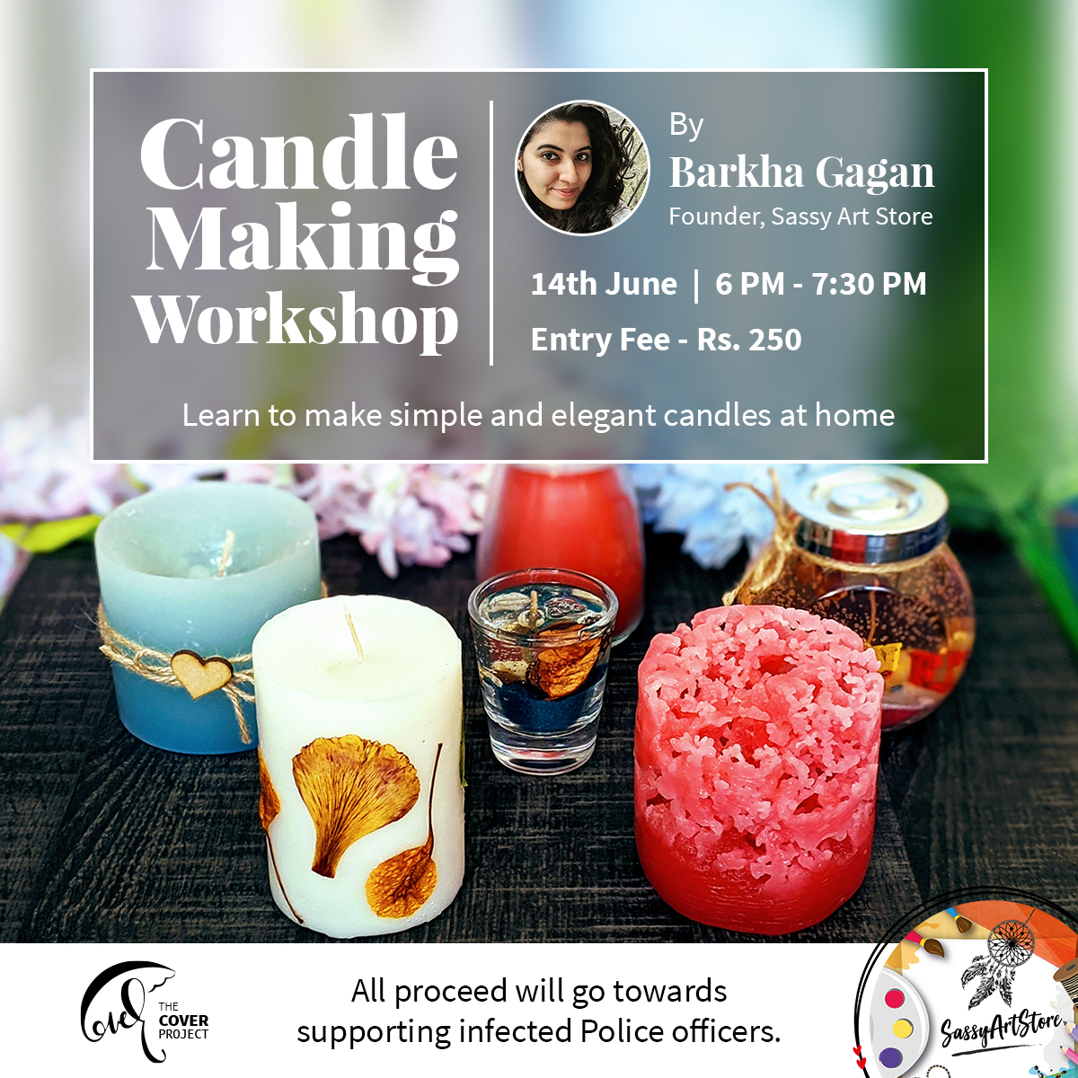 TheCoverProjec1's tweet photo. Infected police personnel are currently battling for basic medical care as hospital beds are full everywhere

In this workshop you would learn to make two simple &amp; elegant candles from materials at home and candle making techniques
Tickets: https://t.co/KMZHEUBXAJ
@khaanachahiye https://t.co/dNRfPzl1V2