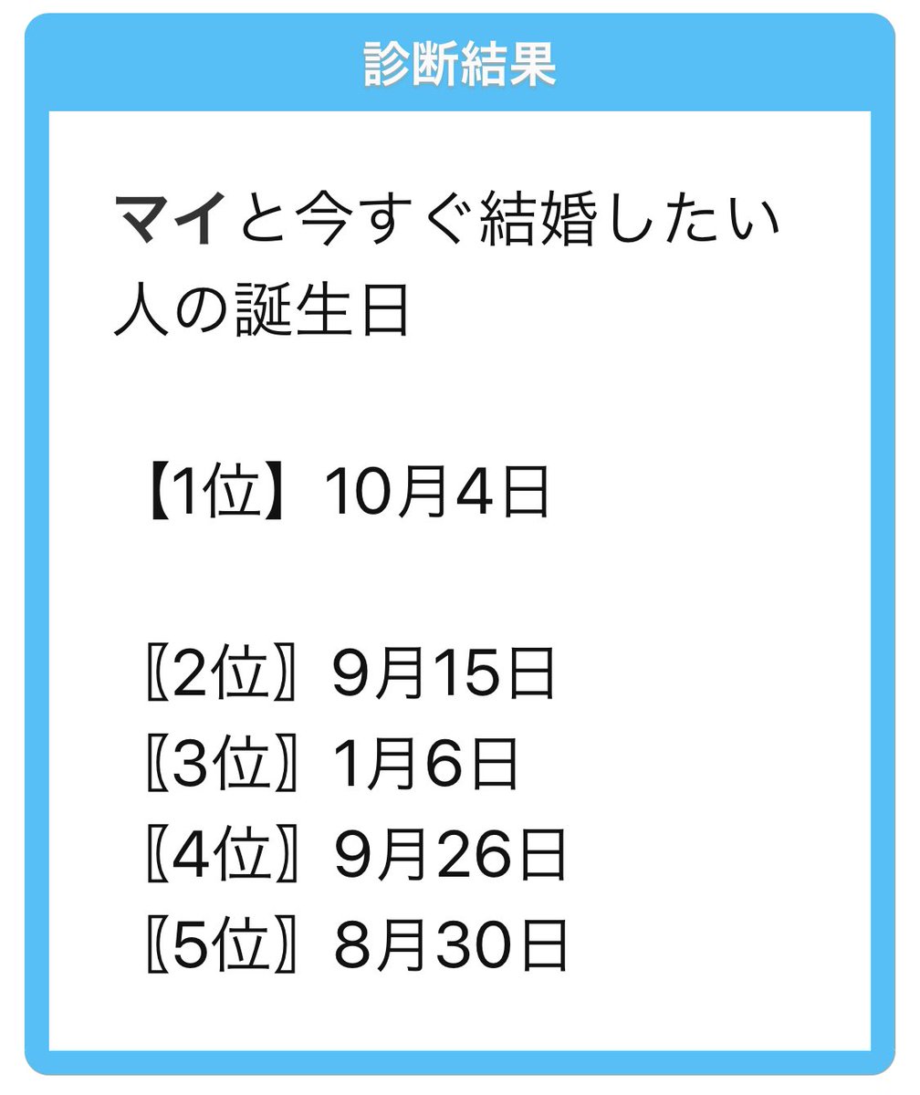 今すぐ結婚したい人の誕生日 の感情分析 Nyakone