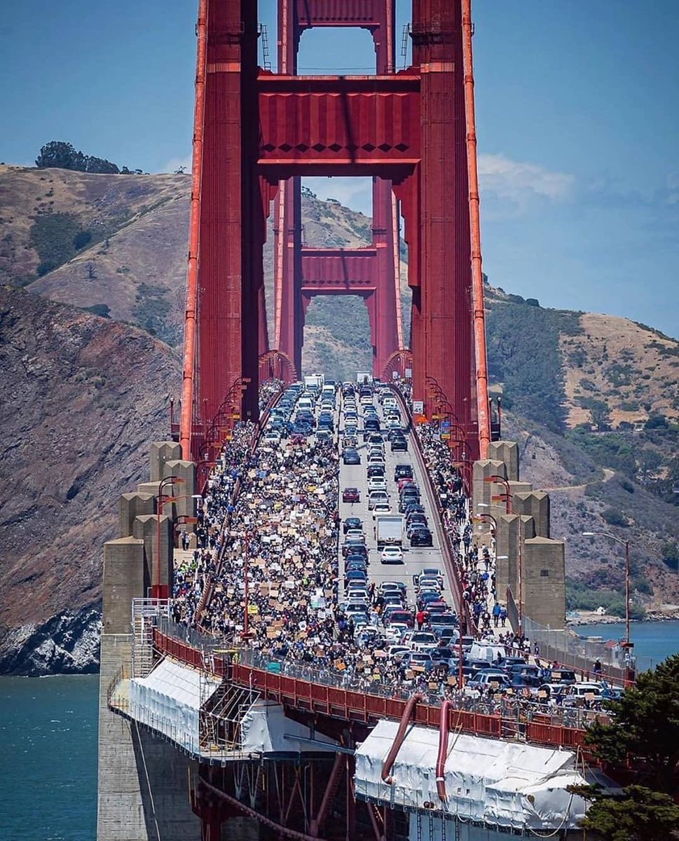 San Francisco, CA
Today on Golden Gate Bridge in San Francisco, thousands came to make history. This is not a moment. This is a movement. A Revolution. 
#goldengate #sf #protest #sanfrancisco #CAlove #bridge #NoJusticeNoPeace #sfprotest #blm #revolution