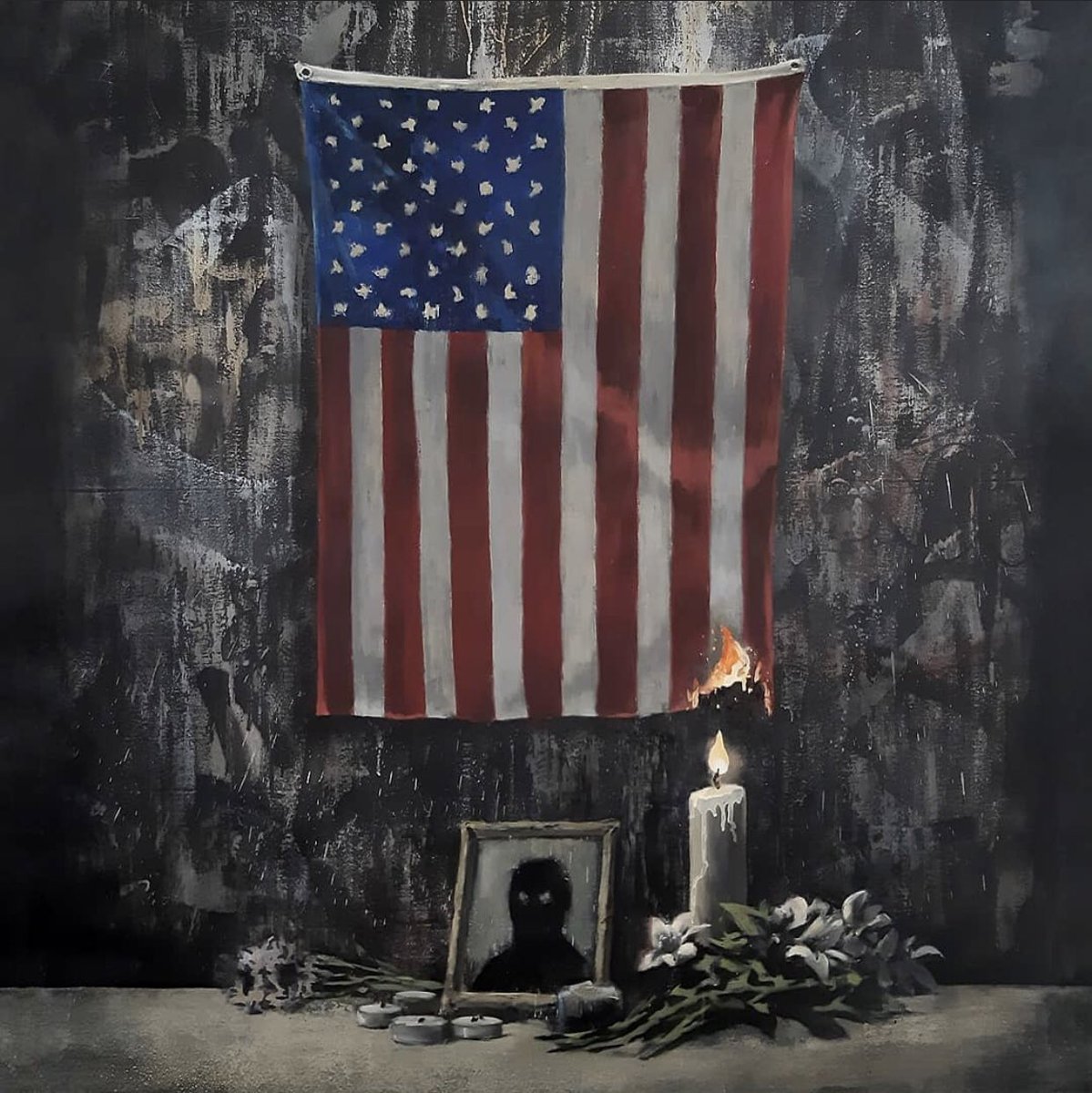 OrbitArte's tweet photo. “[...] And if white people don’t fix it, someone will have to come upstairs and kick the door in” 

@banksy

 #blackpeople #whitepeople #black #georgefloyd #badsolution #contemporaryart #contemporaryartist #contemporaryworld #art #streetart https://t.co/Vu70QRFGze