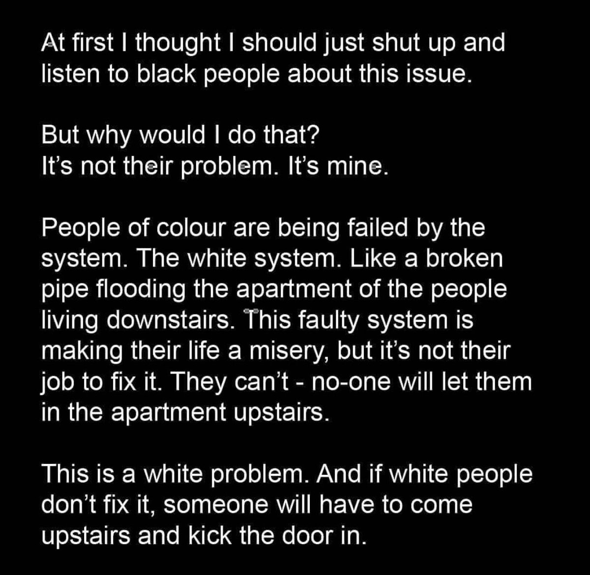 OrbitArte's tweet photo. “[...] And if white people don’t fix it, someone will have to come upstairs and kick the door in” 

@banksy

 #blackpeople #whitepeople #black #georgefloyd #badsolution #contemporaryart #contemporaryartist #contemporaryworld #art #streetart https://t.co/Vu70QRFGze
