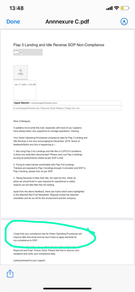 AwakenIndia's tweet photo. @Pranavsood88 @AirAsiaIndian @DGCA_IN Capt.Manish Uppal, Head of Operations e-mail to @AirAsiaIndian pilots. Check it out for yourself, in case you haven't had the opportunity of looking into it. There are more e-mail exchanges that nails down 'unsafe practices' as a company policy. https://t.co/SDjQuAMtF7