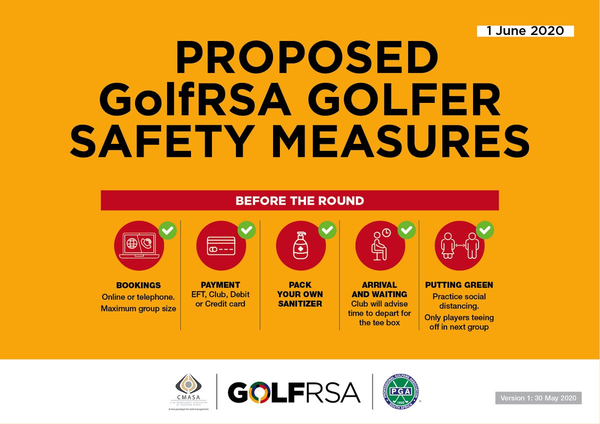 GolfRSA's tweet photo. #GolfRSA #PreparingForASafeReturn
COVID-19 TOOLKIT - Golfers Safety Measures
#Golf #Covid19Compliance #SafeReturn
LINK FOR DOWNLOAD ⬇️
https://t.co/hLcYb6hCoW https://t.co/ZELNCBm0eY
