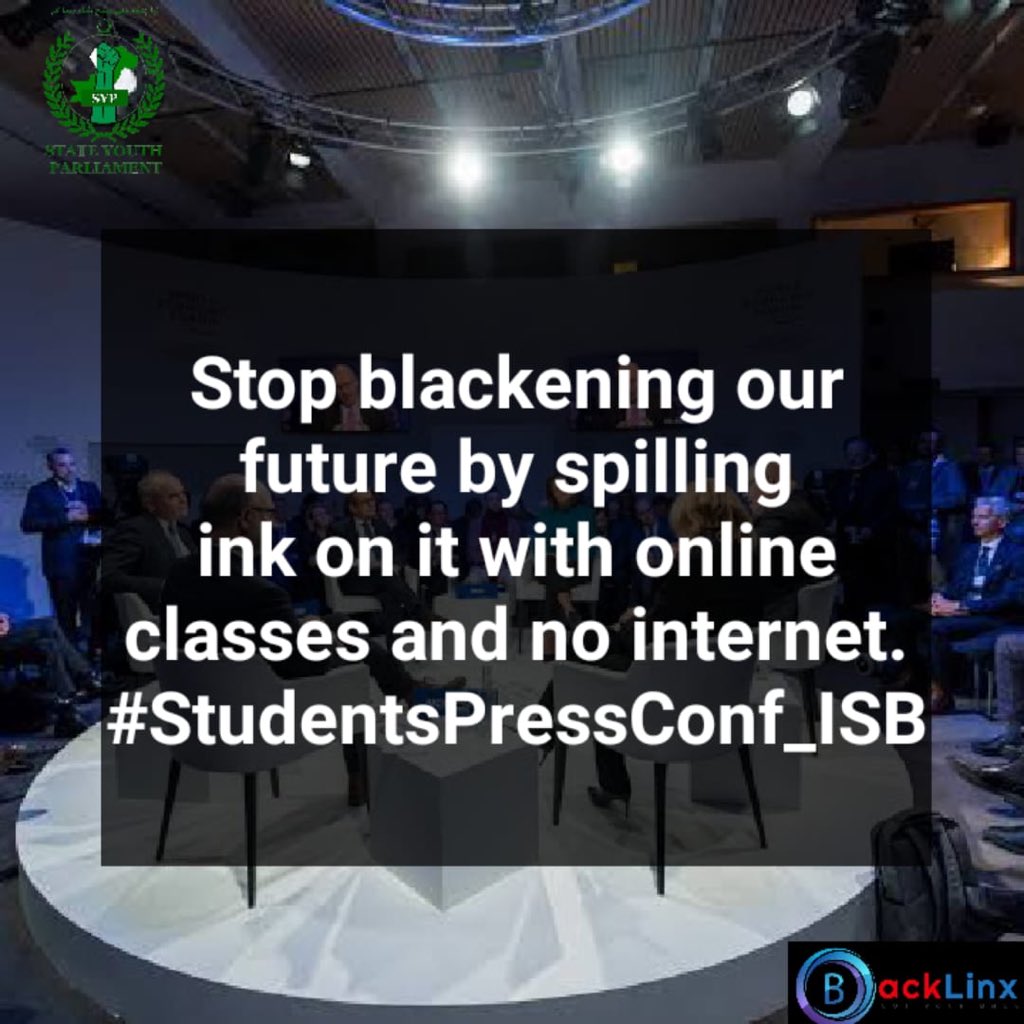 Mohsin20111997's tweet photo. Stop blackening the future. 
#StudentsPressConf_ISB https://t.co/l98SVlS01r