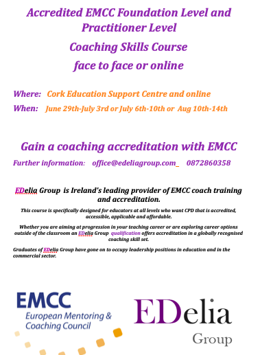 EDelia Group EMCC accredited Coaching Courses, accessible online and face to face, will take place at CESC over the Summer and in the Autumn. #coaching #courses #coachingcourses #accreditedcourses #EMCC #CESC #managment  #Teachers #education #leadership #personaldevelopment #cpd