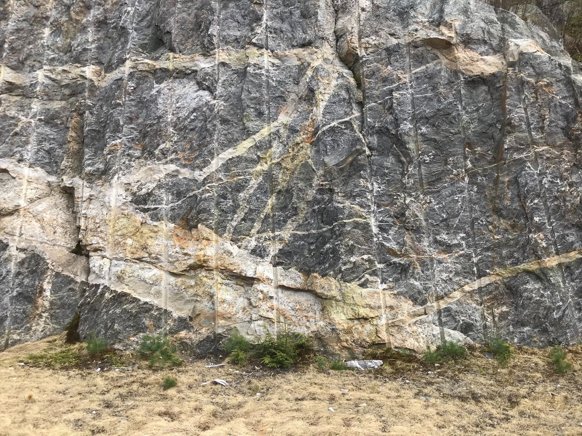 GEOetc2's tweet photo. Gneiss example of metamorphic rocks at the core of an old mountain range in New Hampshire, USA. @geoetc2 #metamorphics #ilovegeology https://t.co/uONndyzA9j