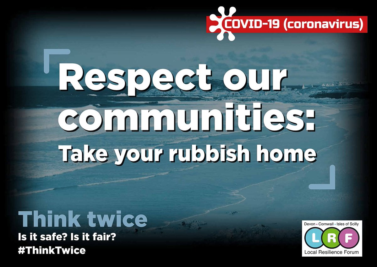 DevonCC's tweet image. Please respect our communities &amp;amp; environment

Follow the Countryside Code. You can do this by:
- taking rubbish home
- not using BBQs
- keeping dogs on a lead
- keeping to footpaths

For guidance on accessing green spaces safely see soc.devon.cc/Dq4ne
#ThinkTwice #WeAreDevon