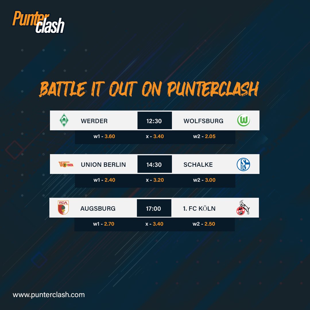punterclash's tweet photo. Winners, get in here!
As for us, we never get tired of seeing Punters winning! As your team goes one on one today, head over to https://t.co/PSG6pgrANd to clash with other Punters too and cash out your bets. It’s your lucky day!! 💪🏽
Leggo! 

#PunterClash #LikeAWinner #Bundesliga https://t.co/z1FNxwk7fO