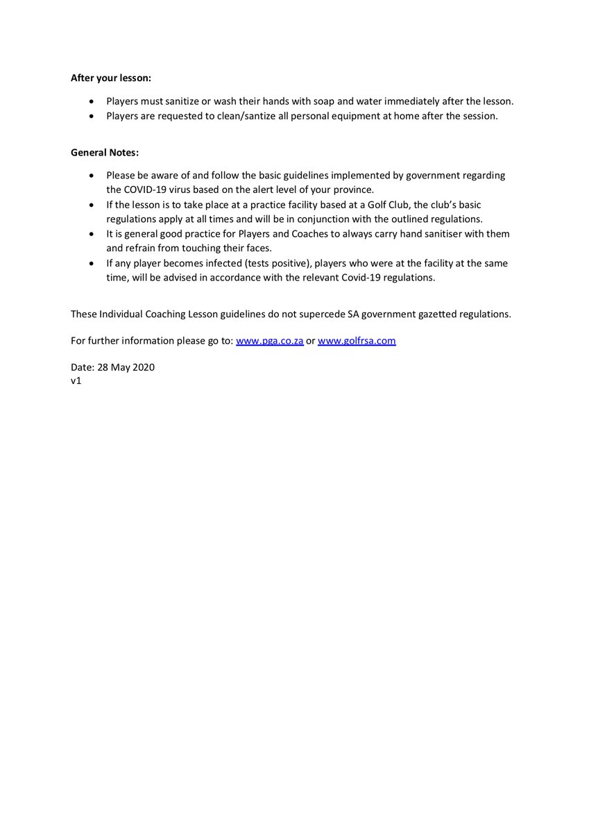 GolfRSA's tweet photo. #GolfRSA #PreparingForASafeReturn
COVID-19 TOOLKIT - Proposed Guidelines for Individual Coaching Lessons
#Golf #Covid19Compliance #SafeReturn
LINK FOR DOWNLOAD ⬇
https://t.co/h0ae5wfqDf https://t.co/zl7y1zFGhr
