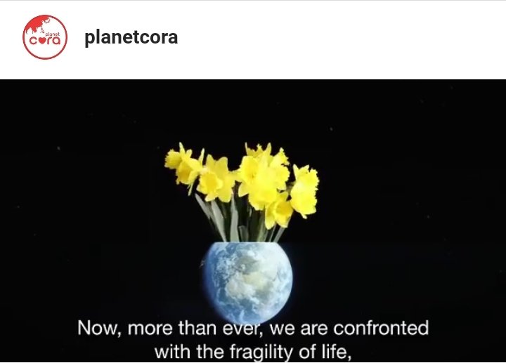 We are all connected. Together, we must take care of people and our planet. One in the call to act now.It's time for nature.nadine igs/planetcora (June 7, 2020)