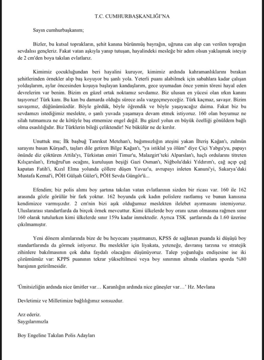 Sayın <a href="/RTErdogan/">Recep Tayyip Erdoğan</a> #polisalımıboyşartıdüşürülsün <a href="/suleyman_soylu/">suleymansoylu</a>