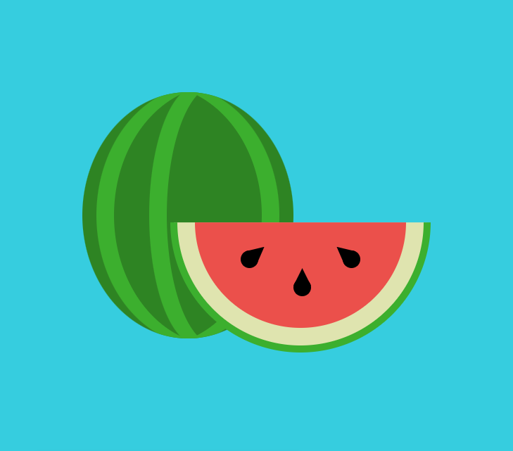 Day 19 was some watermelon for the little heatwave we had  Had a little fun experimenting with box-shadows to make the curved stripes - have a look on  @CodePen  https://codepen.io/aitchiss/pen/jOWNazw  #100daysProjectScotland  #100daysProjectScotland2020