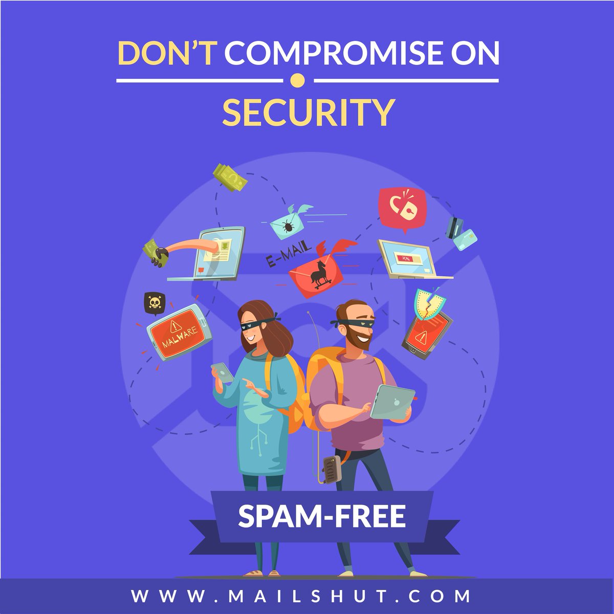 MailShut's tweet image. No more deleting spam or junk mail, they just won't make it to your inbox. 
#spam-free #encrypted #secured
