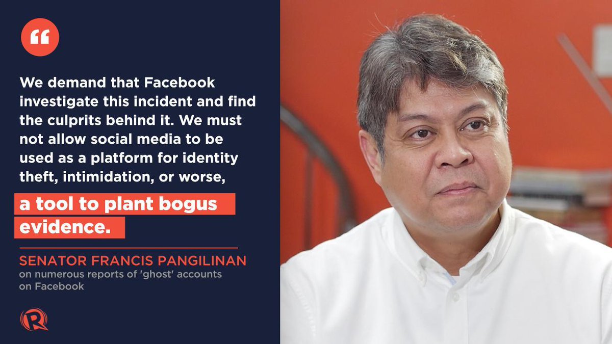 rapplerdotcom's tweet image. “Online tanim-ebidensiya”?

Senator Francis Pangilinan warned that the dummy accounts, which appeared to be targeting students, activists, and journalists, could be used to plant evidence against real personalities critical of the Duterte administration.