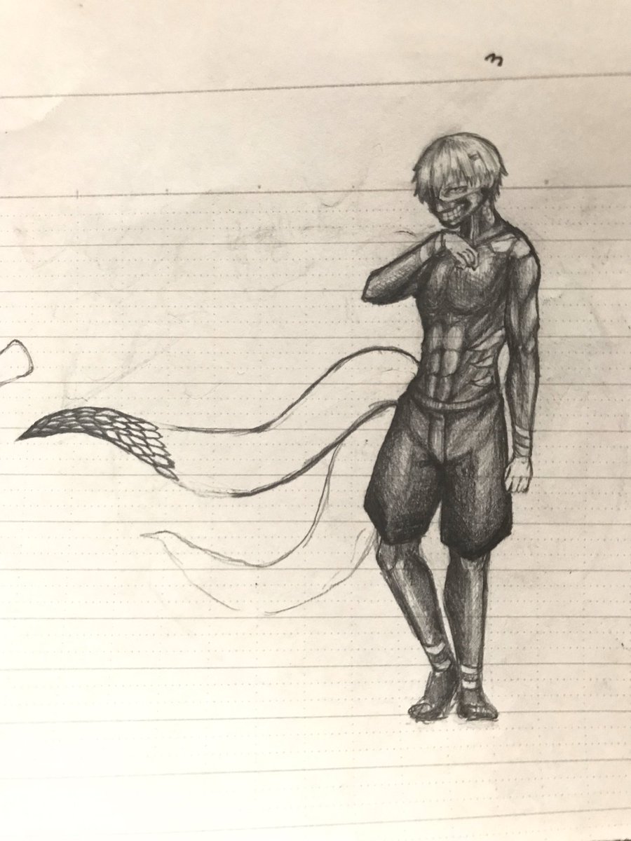 96ごまどうふ 漫画をあまり読んだことが無いのですが 東京喰種は唯一全巻揃えた漫画で高校の授業中ひたすら金木君描いてましたw イラスト アナログイラスト 落書き 東京喰種 金木研