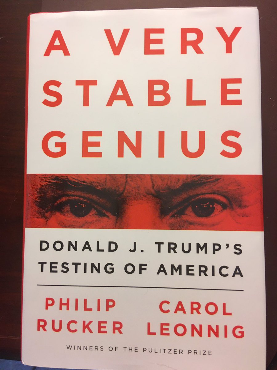 Suggestion for June 7 ... A Very Stable Genius: Donald J. Trump’s Testing of America (2020) by Philip Rucker and Carol Leonnig.