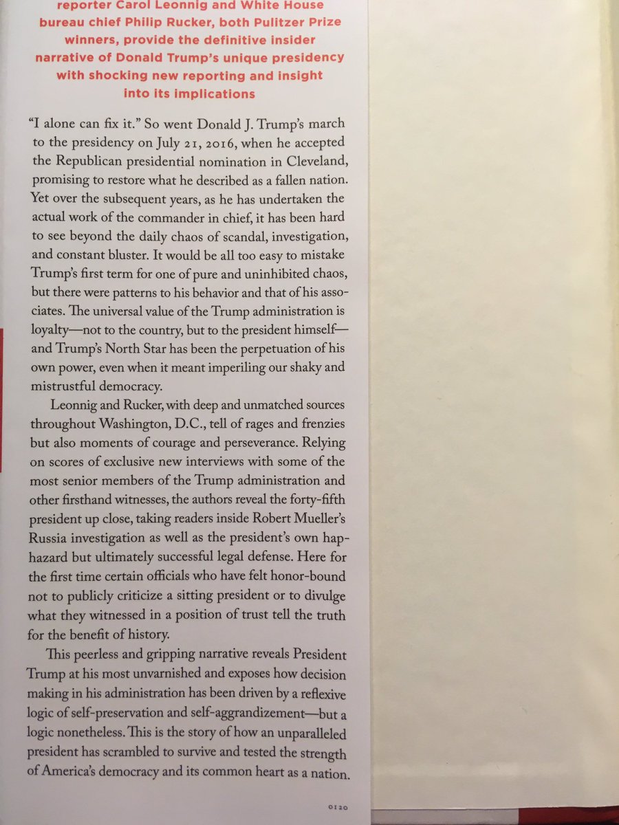 Suggestion for June 7 ... A Very Stable Genius: Donald J. Trump’s Testing of America (2020) by Philip Rucker and Carol Leonnig.