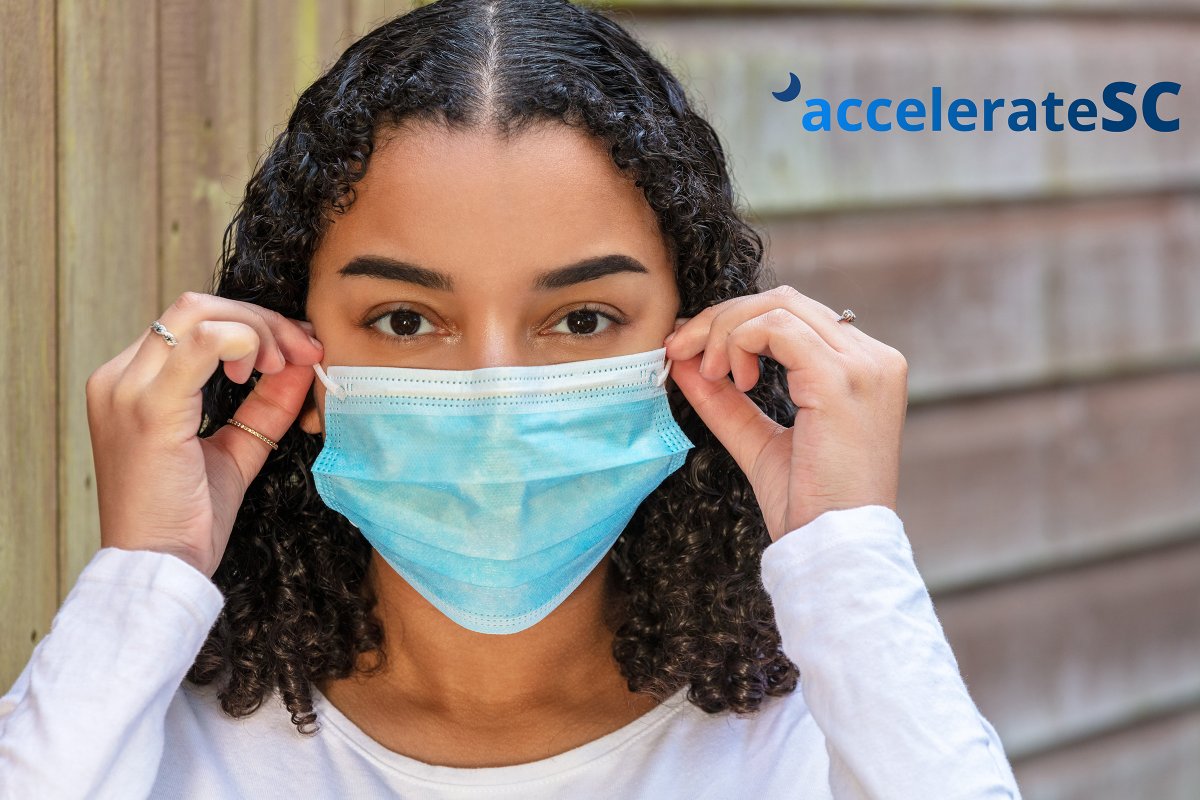 Do your part to limit the spread of COVID-19 and wear a mask or cloth face covering. This is how we #accelearteSC!