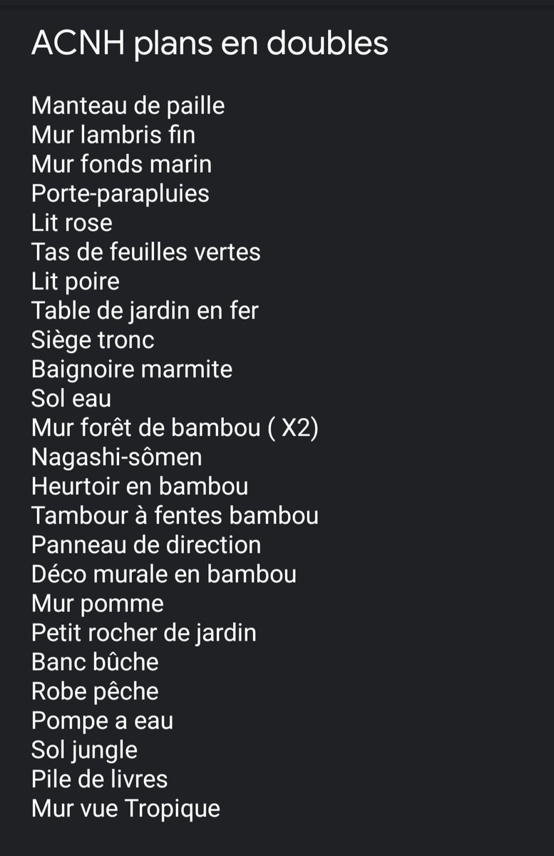 HikariYuko_93's tweet photo. Coucou je commence a avoir beaucoups de plans en double sur ACNH je décides donc d'en faire des échanges si vous êtes intéressés mp moi 😄😄 #ACNHEntraide #acnhtrades #AnimalCrossingNewHorizons #acnhplans #acnhechange #acnh https://t.co/s7K7QzrW7s