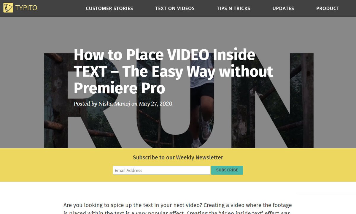 videocide's tweet image. How to Place VIDEO Inside TEXT – The Easy Way without Premiere Pro
#videoinsidetext #background #video #stencil #project #videomarketing
via blog.typito.com
☛ amp.gs/HHlG