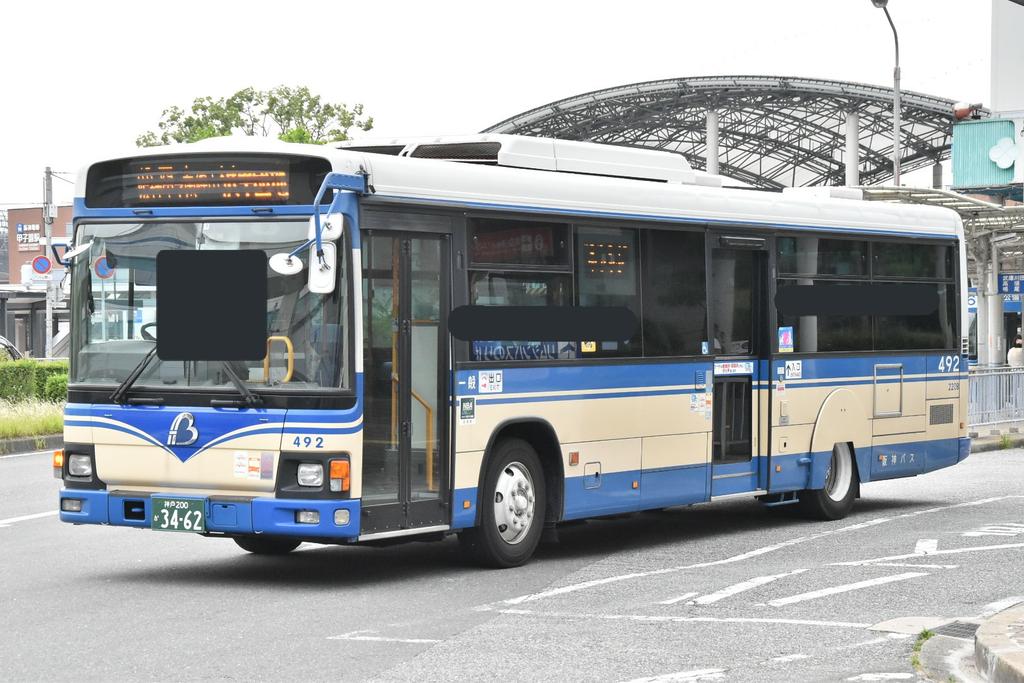 阪神バス492 神戸200か34-62 2010年式の日野ブルーリボンⅡワン