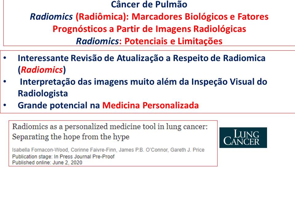 DrRiadYounes's tweet image. Câncer de Pulmão

Radiomics (Radiômica): Marcadores Biológicos e Fatores Prognósticos a Partir de Imagens Radiológicas

Radiomics: Potenciais e Limitações

Interessante Revisão de Atualização a Respeito de Radiomica (Radiomics)