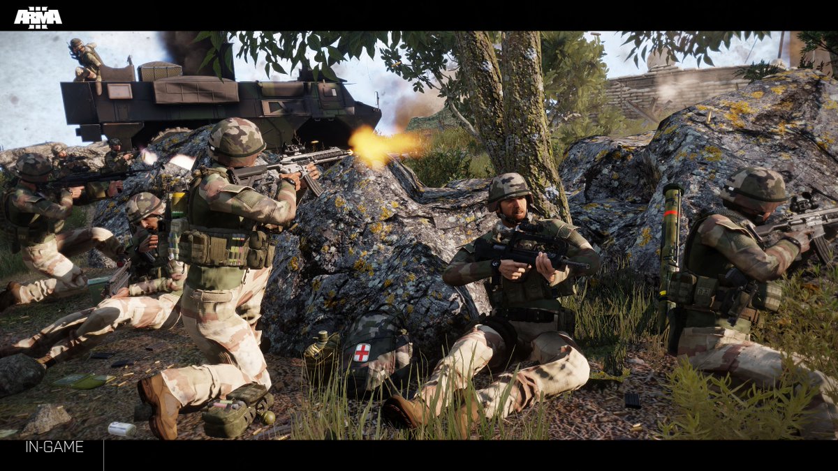 dunklik's tweet photo. French infantry section stalled assault on an #Opfor fortified position (Operation Mousquetaire - Nothern Taboulistan Spring 2020) #arma3 #opfor #screenshot #fanart #firemission #frencharmy #rp #milsim #blufor #vab #arma3artofwar #larp #ingame @Arma3official #fawra3 #ofrp https://t.co/4OanEtHIHl