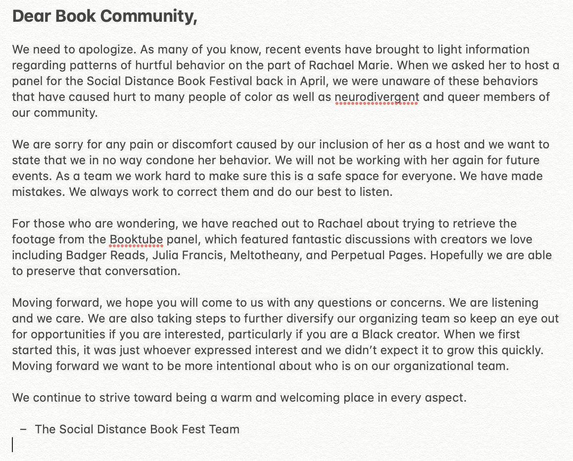 SocDistBookFest's tweet image. Please read our statement and feel free to ask questions.
