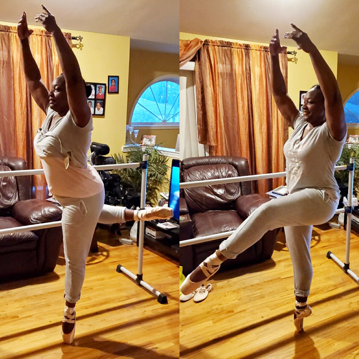 LeggzLtd's tweet image. Super Sunday!
If you want to dance - you can do it anywhere!   This is Kumi.   Kumi loves her Leggz dance classes so - she added a ballet barre to her living room!
Great job Kumi!
#wedanceatleggz 
#quarantineanddance