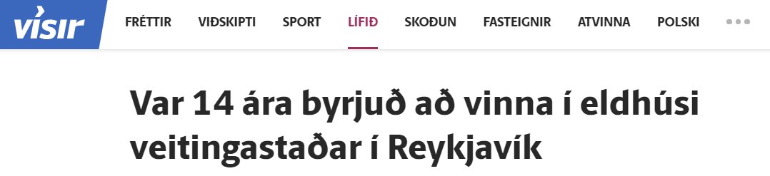 Greinin fjallar um kokkinn Erlu Þóru. Merkilegra þykir mér þó þessi normalísering (afsakið orðskrípið) á barnavinnu á íslandi. Sorrí en það er fokking fáránlegt hvað við byrjum að vinna snemma. Danskir 14 ára krakkar eru bara að leika sér og tjilla, kannski á námskeiði?