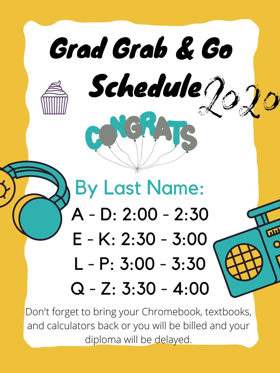 ATTENTION SENIORS: Join us on June 12th for a Grad Grab and Go! See details attached. #WeAreEHPS