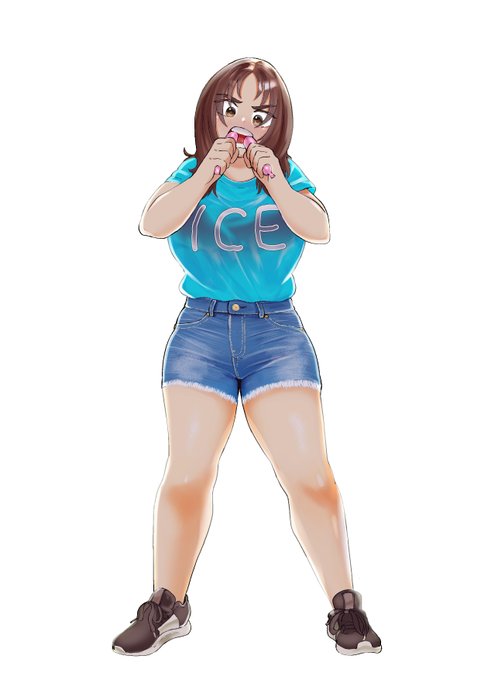 デニムショートパンツと藍さん 