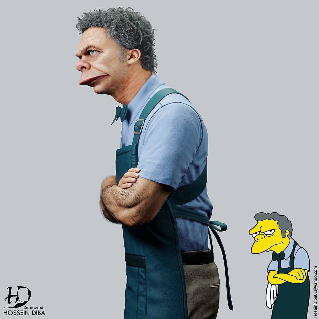 creapills's tweet photo. Moe Szyslak en vrai (par @HosseinDibaArt) https://t.co/sJhy12HKil