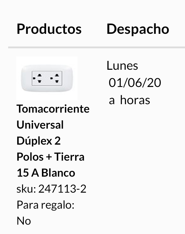 vlparedess's tweet photo. @SodimacPeru hice una compra de tomacorrientes con tierra y me han enviado otro tipo de tomacorrientes. Puse en la descripcion que lo dejen en conserjeria porque iba a estar fuera por trabajo. Necesito que cambien el producto orden 11112401550 https://t.co/GUyimglmyF