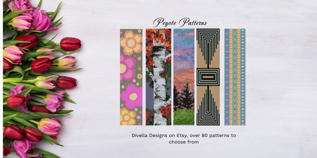 Love beading? Over 80 patterns to choose from, each include 2 clasp and 1 earrings tutorials at no extra charge! 
#beadedpatterns #peyotestitch #peyotepatterns #beadedcuffs #beadedbookmarks #beading #beadingtutorials #beadersofinstgram #etsybeaders
