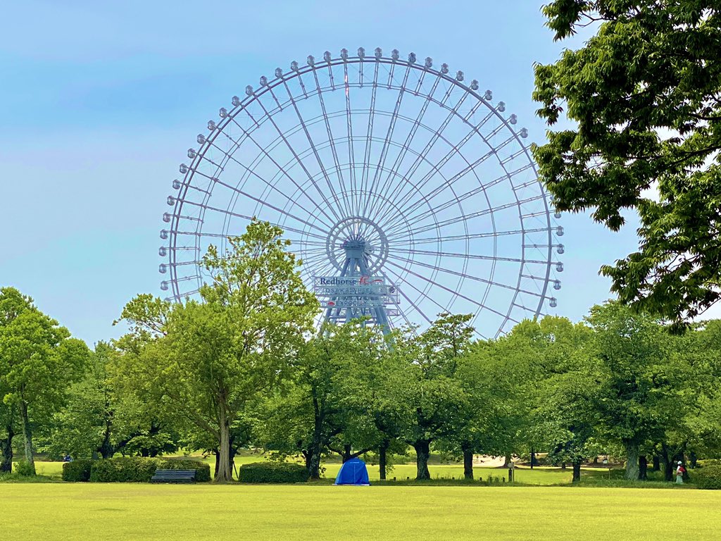 Enjoy Expo 万博公園から見たエキスポシティの日本一高い観覧車 Osakawheel T Co Foqxx8tamv Twitter