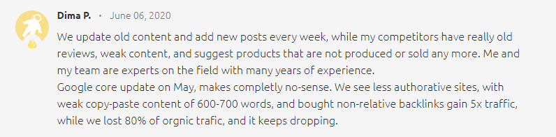 I see the same for all my niche sites. Especially in Germany all the big news magazine sites are now outranking all smaller sites, which is complete BS. But if Google favors big sites again, this would mean that Parasite SEO should be back in the Game? Can some experts confirm?