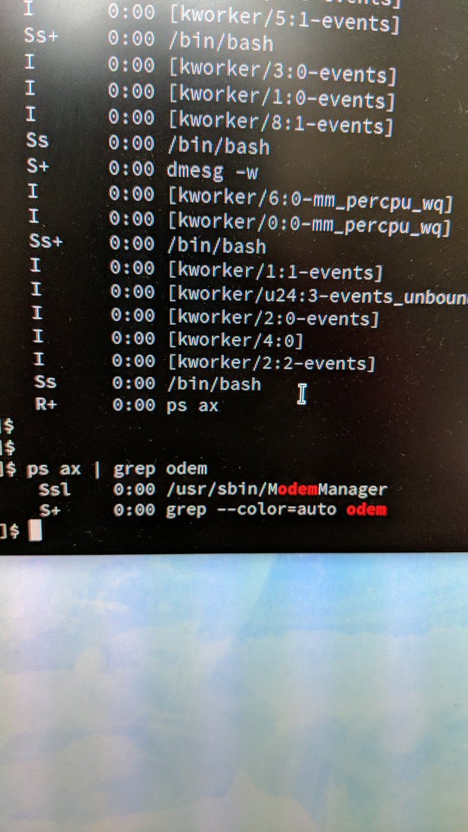 spamherd's tweet photo. It's 2020, the world is on fire and #ModemManager is still fucking here!!! OMG. (PSA: chmod -x it to stop it coming back on update) https://t.co/lyEXNral3b