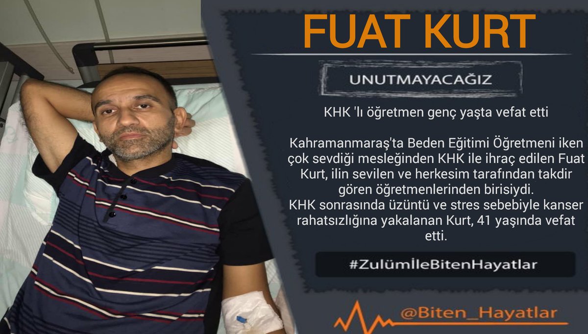 Fuat Kurt

Bir yıl önce bugün vefat etti.  (07 Haziran 2019)

bitenhayatlar.com/fuat-kurt/

#Unutmayacağız
#ZulümİleBitenHayatlar