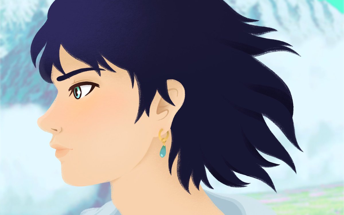 _profoak's tweet image. howls moving castle was the first movie I watched with my partner. I love it so much #ghibliredraw